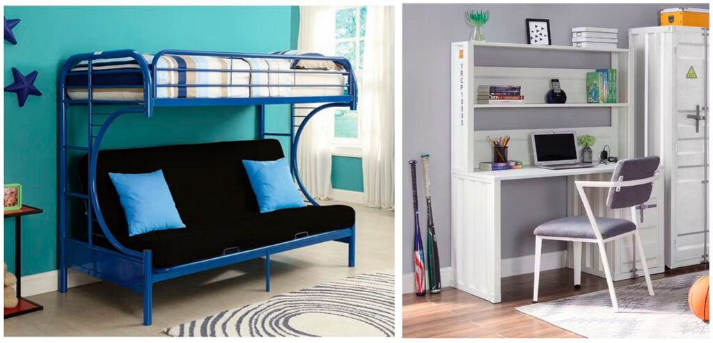 Eclipse Twin-Full Futon Bunk Bed and Cargo Desk available at Crazy Jay's Furniture and Sleep Shop