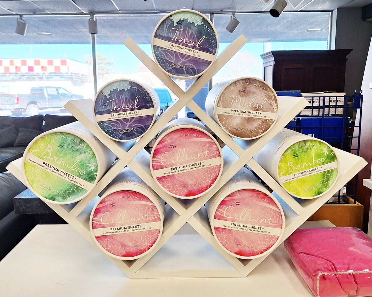 We have a large selection of Premium Sheets + available for purchase in store in a variety of colors and styles!