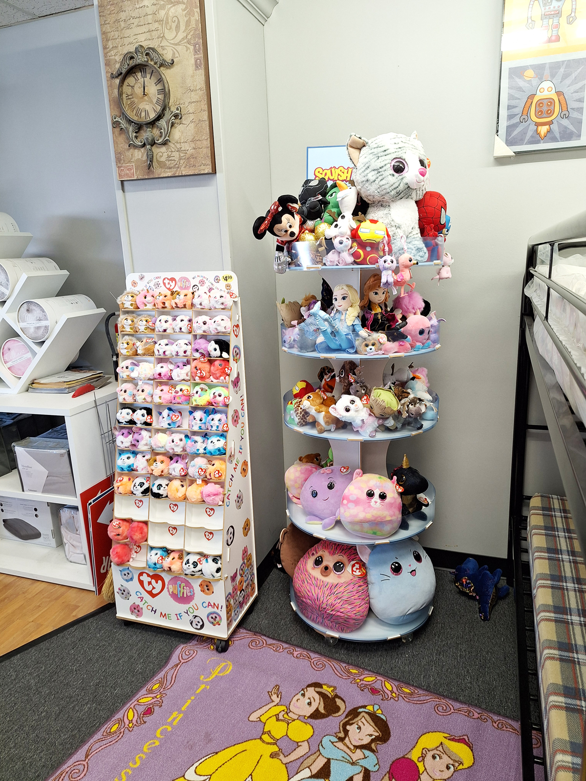 TY Beanie Babies and other squishy stuffie varties available and ready to go with you to make the perfect last-minute gift or stocking stuffer!