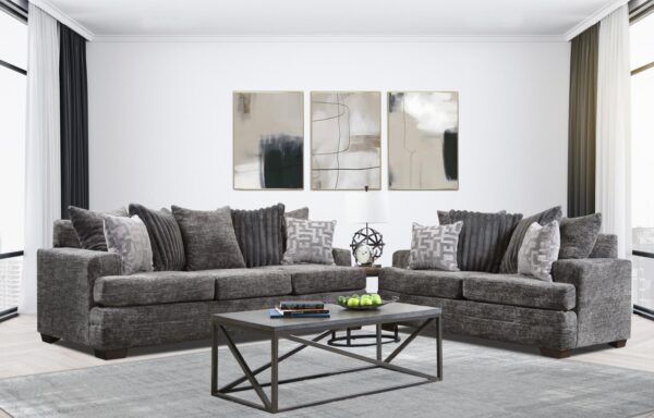 Delta Galactic Charcoal Sofa and Loveseat Set