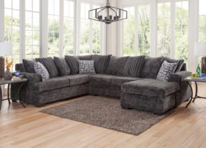 Delta Large 3 Piece Sectional in Galactic Charcoal and Mondo Gunmetal