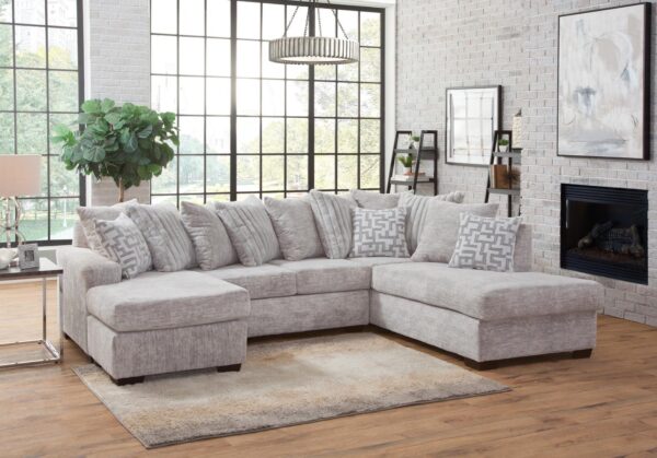 Delta Small 3 Piece Sectional in Galactic Oyster and Mondo Grey